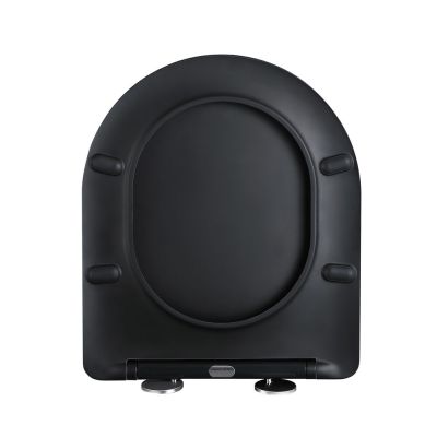 Assento Sanitário Termofixo Roma com Queda Amortecida Preto Matte Addra