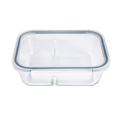 Pote Vidro Hermético 360ml 2 Divisórias Transparente Com Tampa Casa&ideia