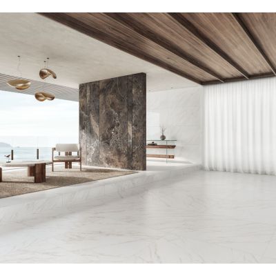 Porcelanato Alpe Branco Retificado Polido 90x90 Roca