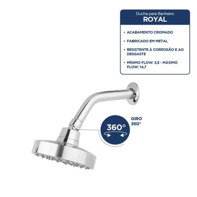 Chuveiro Royal Cromado 1/2" Addra