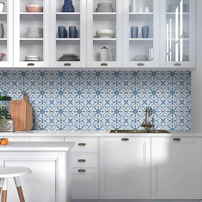 Tozzeto Hidráulico Português Azul Retificado Acetinado 20x20 Gabriella