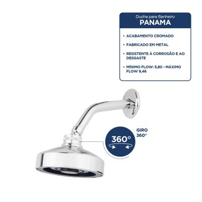 Chuveiro Panama Auto Limpante Cromado 1/2" Addra