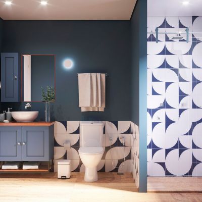 Faixa Decorativa Itapema Azul Branco Bold Acetinado 20x20 Gabriella