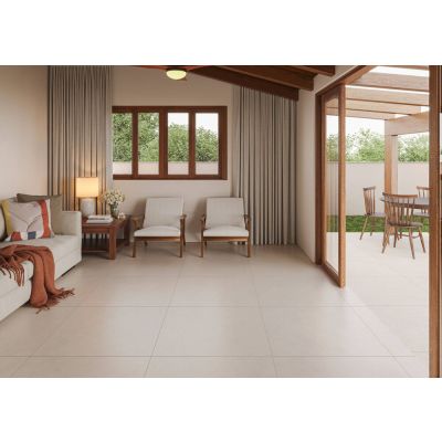 Porcelanato Kobrasol Bege Retificado Acetinado 84x84 Málaga