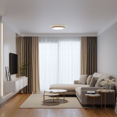 Plafons Led Redondo 24w Astro Bege Bivolt Blumenau Iluminação