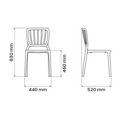 Cadeira Plastico Manu Preto Tramontina