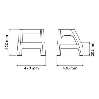 Banqueta Escada Paiva Eco Preto Tramontina