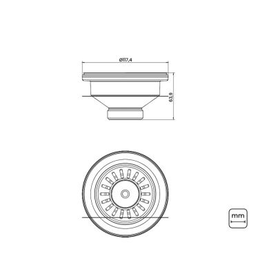 Válvula para Pia-cuba 1/2" Inox Tramontina