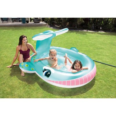 Piscina Infantil Inflável Baleia Splash Azul 200l Intex