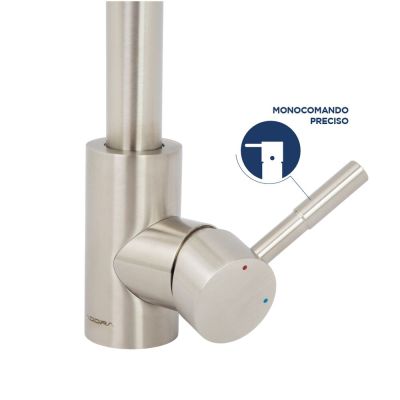 Torneira Misturador Monocomando para Cozinha de Mesa Bica Baixa 1/2" Leia Aço Inox Addra