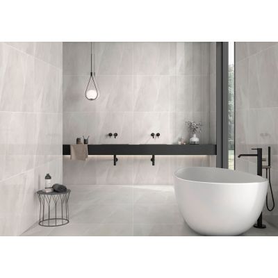 Piso Cerâmico R70761 Cinza Retificado Acetinado 70x70 Ilhabella