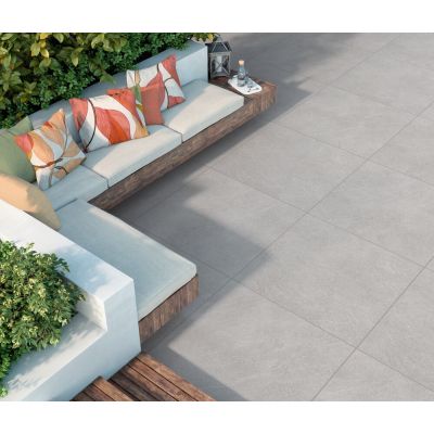 Piso Cerâmico Magna Ceres Mre Cinza Retificado Externo 84x84 Málaga