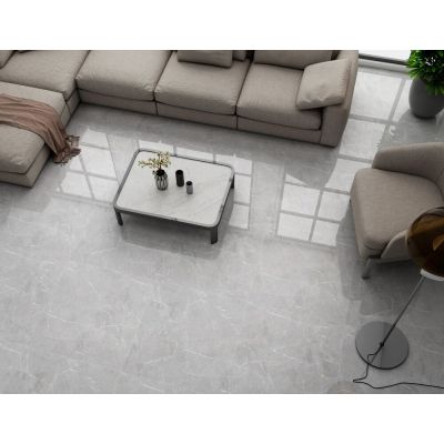 Piso Cerâmico Marmo Gris Cinza Branco Retificado Polido 82x82 Ilhabella