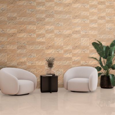 Piso Cerâmico R40631 Bege Retificado Rústico 40x75 Ilhabella