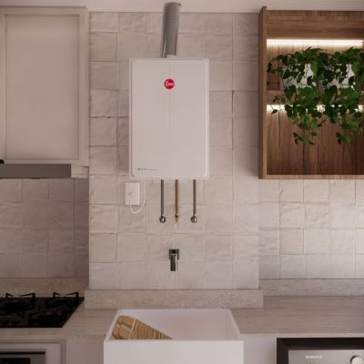 Aquecedor Passagem Gás Digital 35l/min Gn Branco Rheem