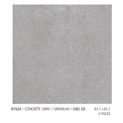 Porcelanato Granilha Concret Grey Retificado Externo 61x61 Málaga