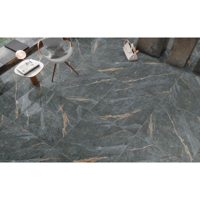 Piso Cerâmico Dommus Cinza Marmoriz Flat Brilhante 82x82 Ilhabella
