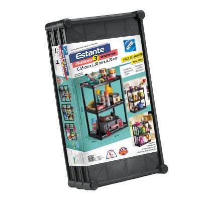 Estante Plástico 2003 Preto Dasplast