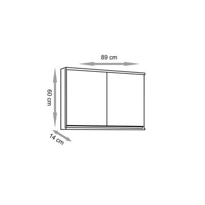 Espelheira para Banheiro MDF Gabriela Amadeirado 90cm C-Linea