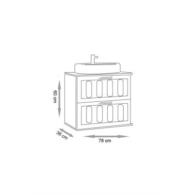 Gabinete para Banheiro Suspenso MDF/MDP Milena Avelã 78cm C-Linea
