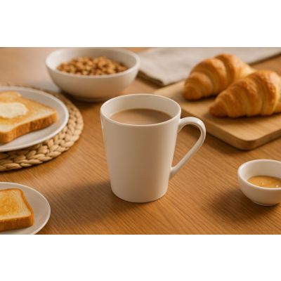 Caneca de Porcelana Branco 310ml Casa&ideia