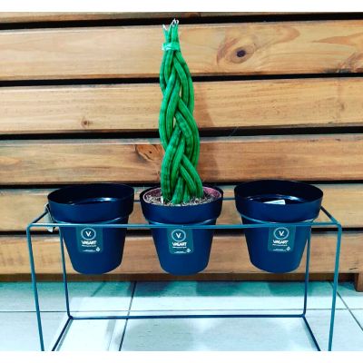 Vaso Plástico Sampa Preto 14x13cm Vasart