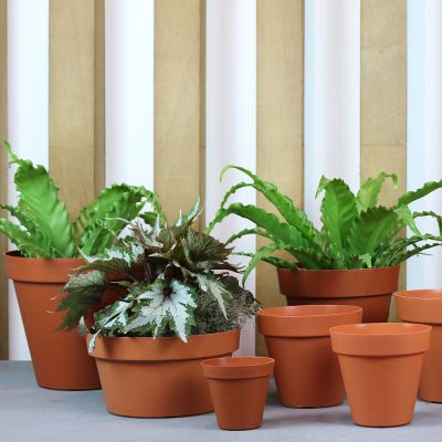 Vaso Plástico Sampa Terracota 18x16cm Vasart