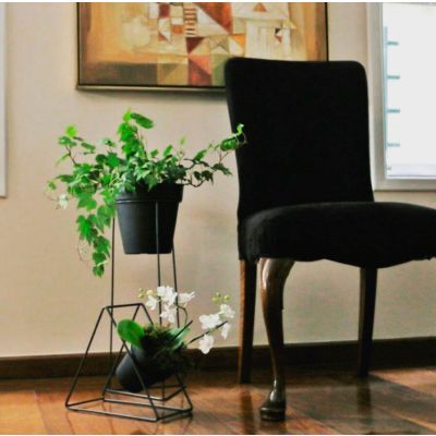 Vaso Plástico Sampa Preto 18x16cm Vasart