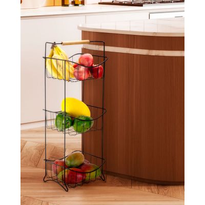 Fruteira 3 Andares Eco Design Black Arthi