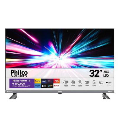 Tv Led 32" Ptv32k34rkgb Smart Roku Preto Bivolt Philco