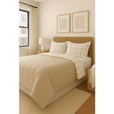 Jogo de Cama Solteiro 180 Fios Listras Preto Branco Casa&Ideia