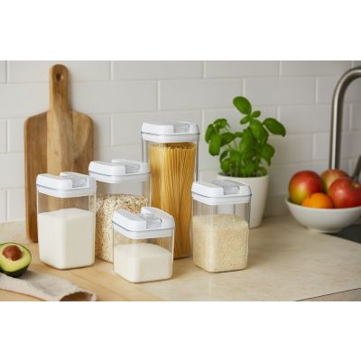 Conjunto Organizador de Cozinha 5 Peças Transparente Casa&Ideia