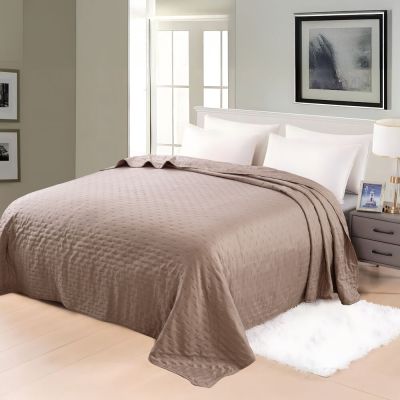 Colcha King 2,60m x 2,80m Ultra Taupe Diagonal