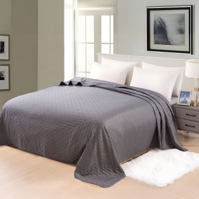 Colcha King 2,60m x 2,80m Ultra Cinza Diagonal