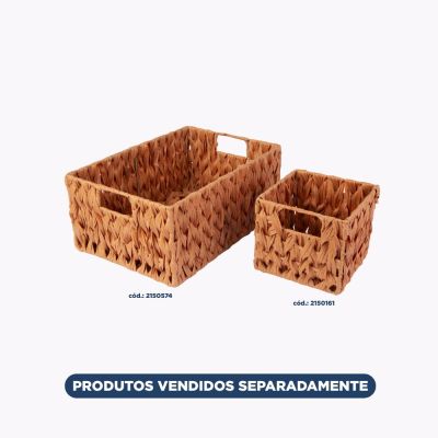 Cesto Organizador Veneza Amadeirado 37x26x16cm Casa&ideia