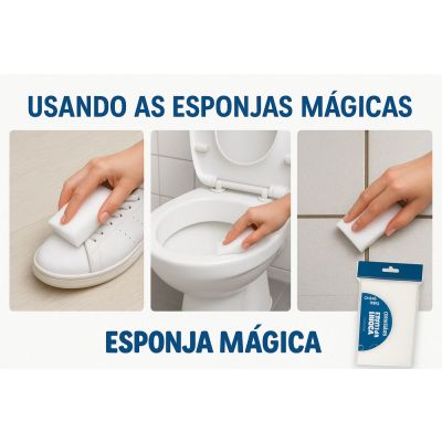 Kit Esponja 3UN Melamina Branco Casa&Ideia