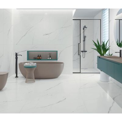 Porcelanato Statuario Rajado Branco Retificado Polido 62x121cm Damme
