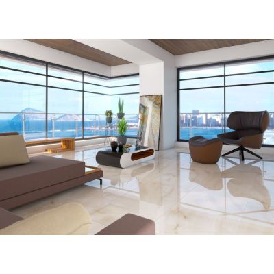 Porcelanato Onice Creme Retificado Polido 62x121cm Damme