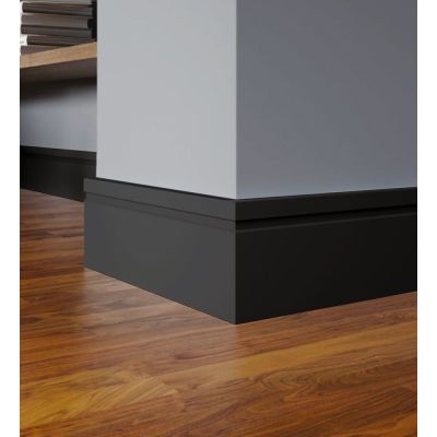 Moldura Rodapé Ecopremium Frisado Preto 2,4mx15cm Ecomex Brasil