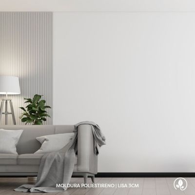 Kit Moldura Rodapé Ecopremium Liso Preto 4 Peças 2,4mx3cm EcomexBrasil