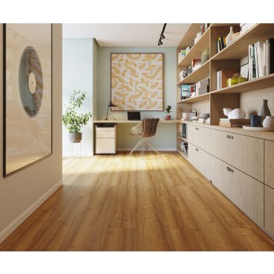 Piso Vinilico Click Araguaia Spc Laranja 23x140cm Vexa
