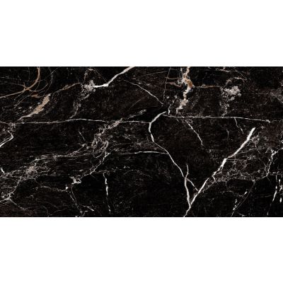 Piso 40cm x 75cm Pr40201 Brilhante Preto Branco Ret Extra Ilhabela