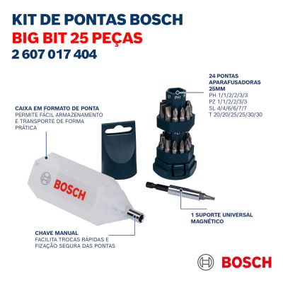 Kit de Pontas 25 Peças Bosch