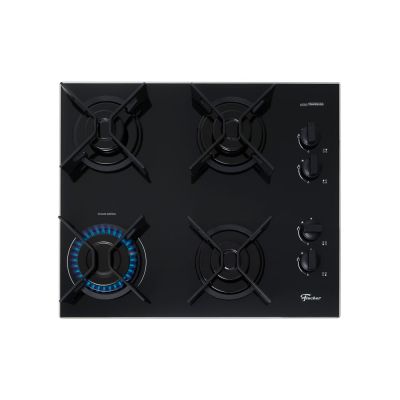 Cooktop Gas 4 Bocas Fit Line Trempe Iron Preto Bivolt Fischer