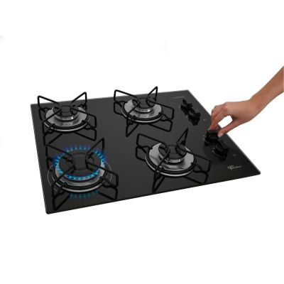 Cooktop Gás 4 Bocas Fit Line Preto Bivolt Fischer