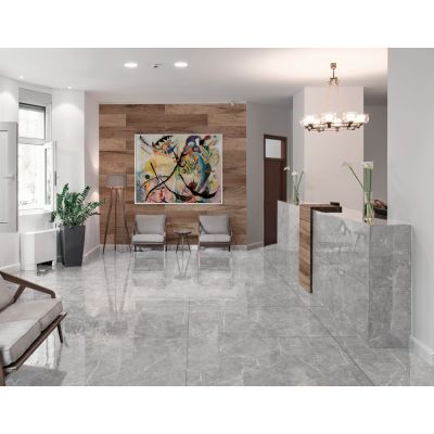 Revestimento de Parede Marmo Gris Cinza Retificado Classe A 61x116cm Ilhabella