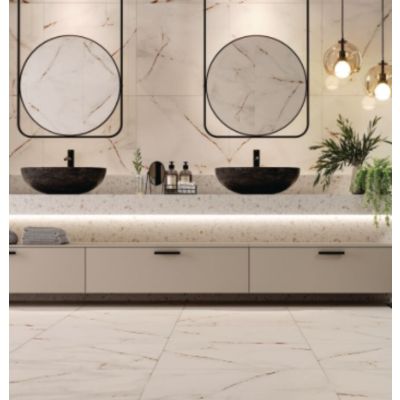 Porcelanato 76cm x 76cm Onice Off White Ret Extra Dora