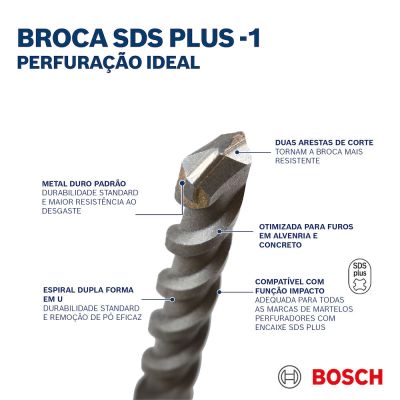 Broca SDS Plus 10x100x160mm Prata Bosch