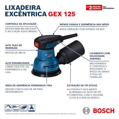 Lixadeira Roto Orbital Rotogex 125 280w 220v Coletor Bosch