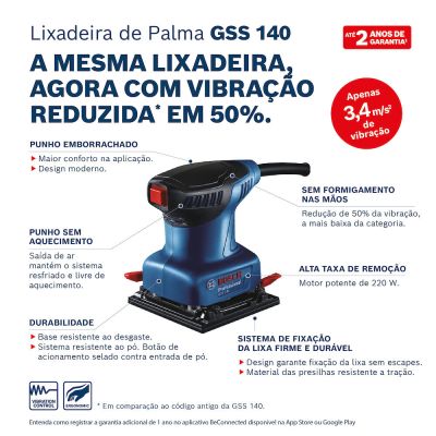 Lixadeira Orbital 220w Gss 140 Azul 220v Bosch